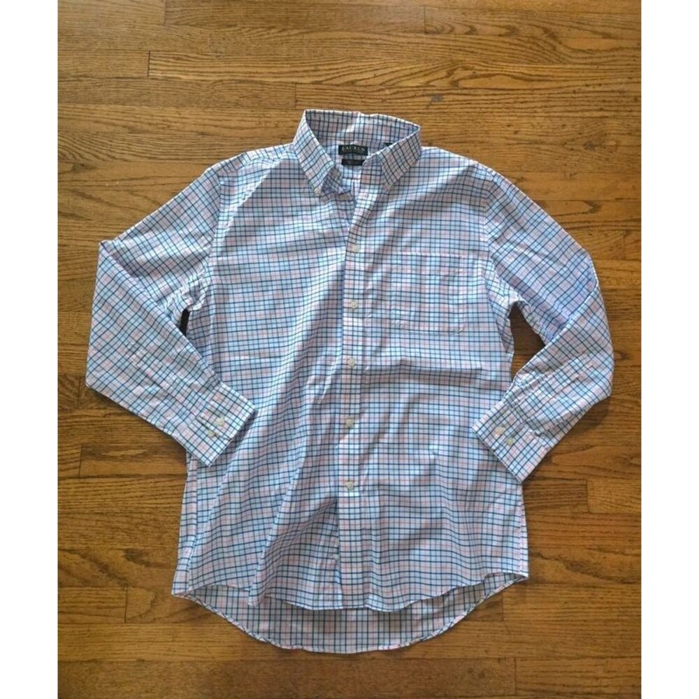 Ralph Lauren Mens Plaid Long Sleeve Dress Shirt